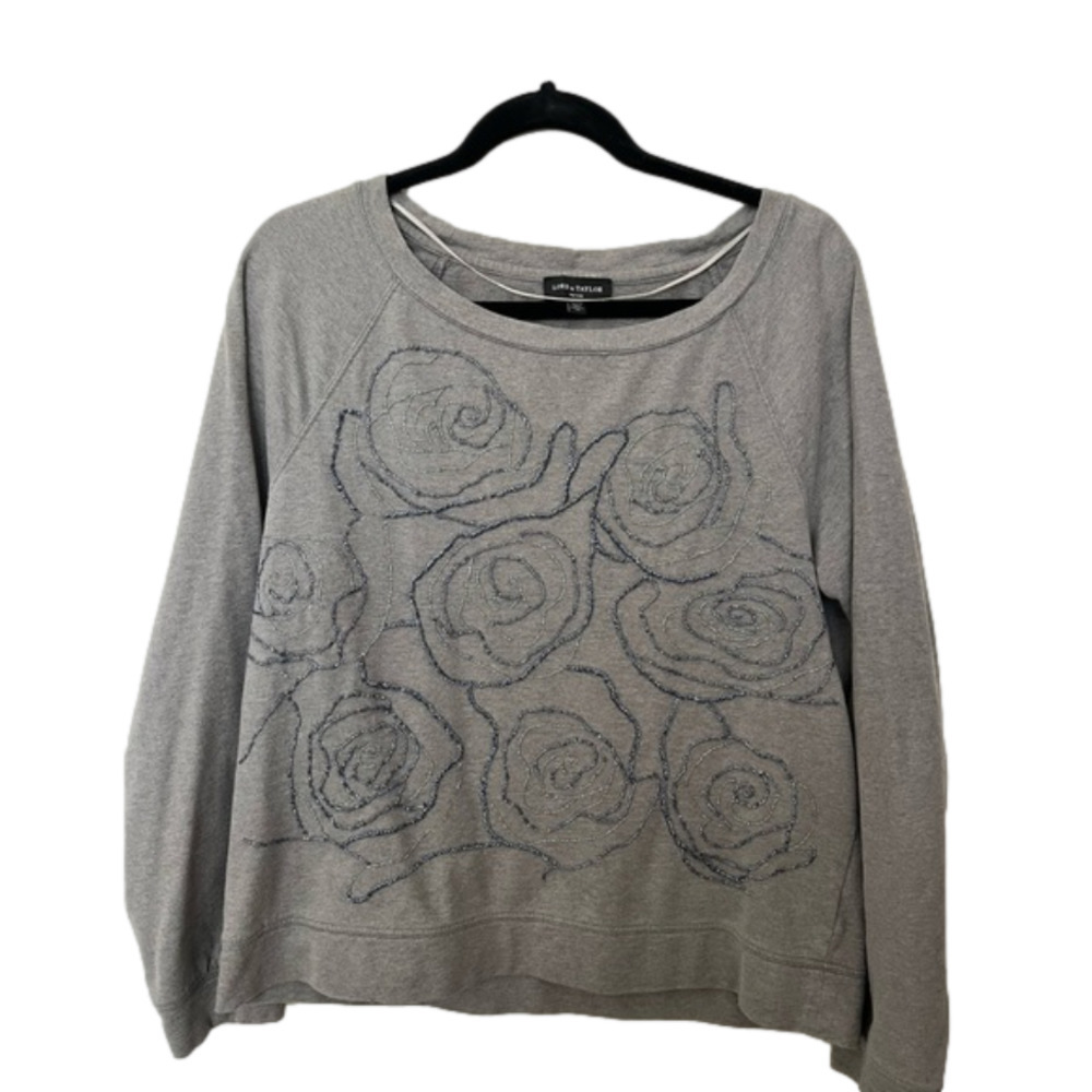 LORD and Taylor long sleeve top with handmade embroidery